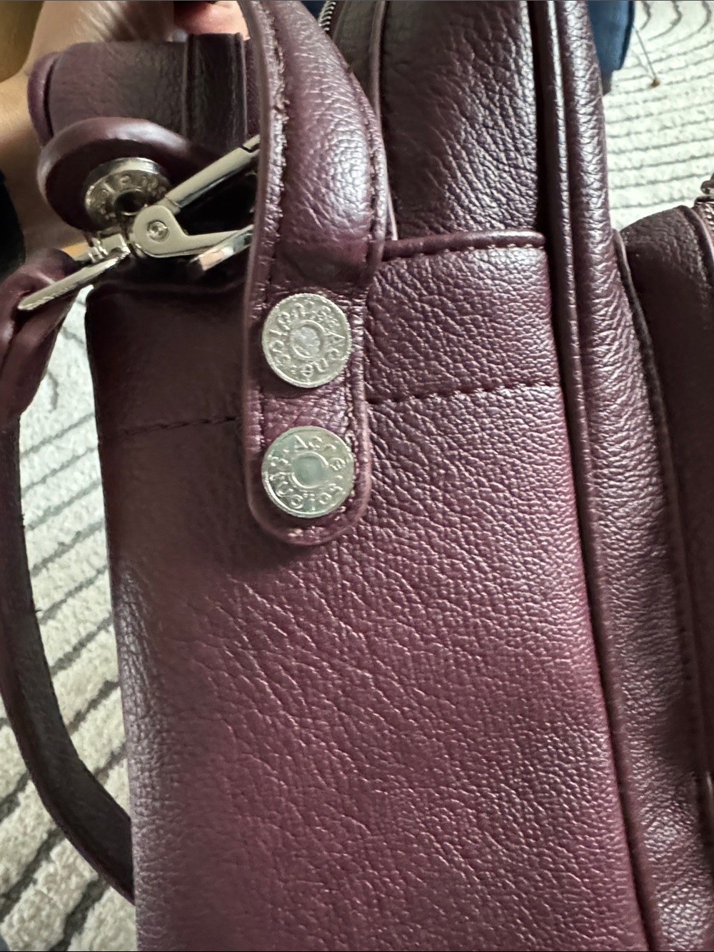 Leather Bag in Deep Burgundy - Stylish Everyday Carry View 6